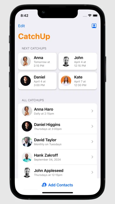 Capturas de tela do CatchUp - Keep in Touch