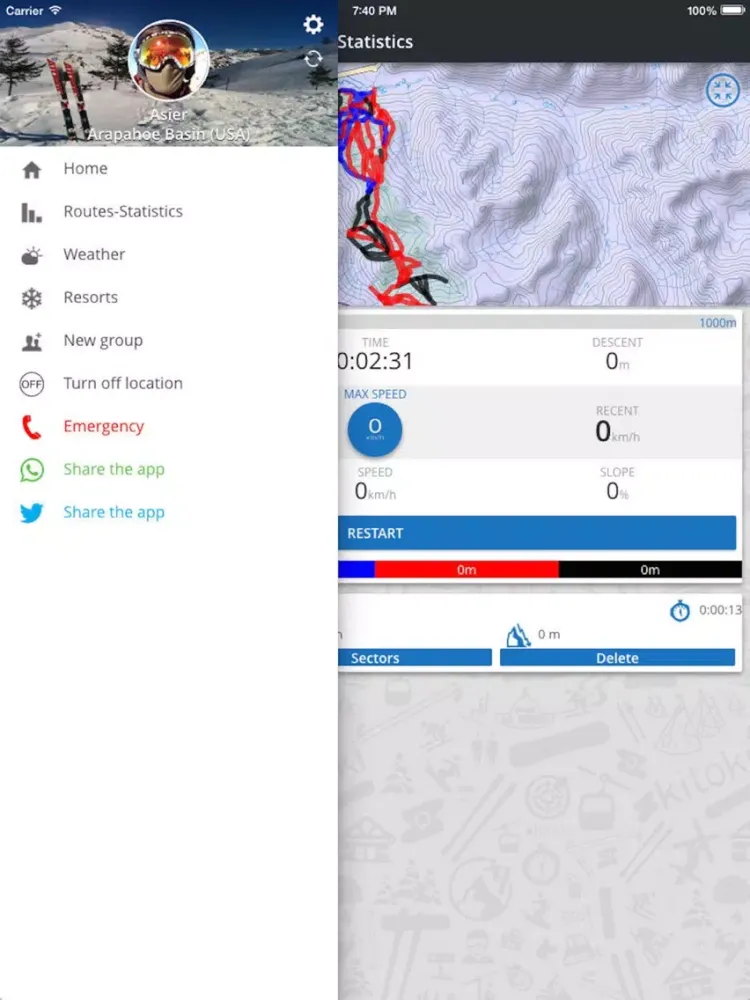 Capturas de pantalla de Skitoki: world ski trails, GPS sharing and stats iPad 