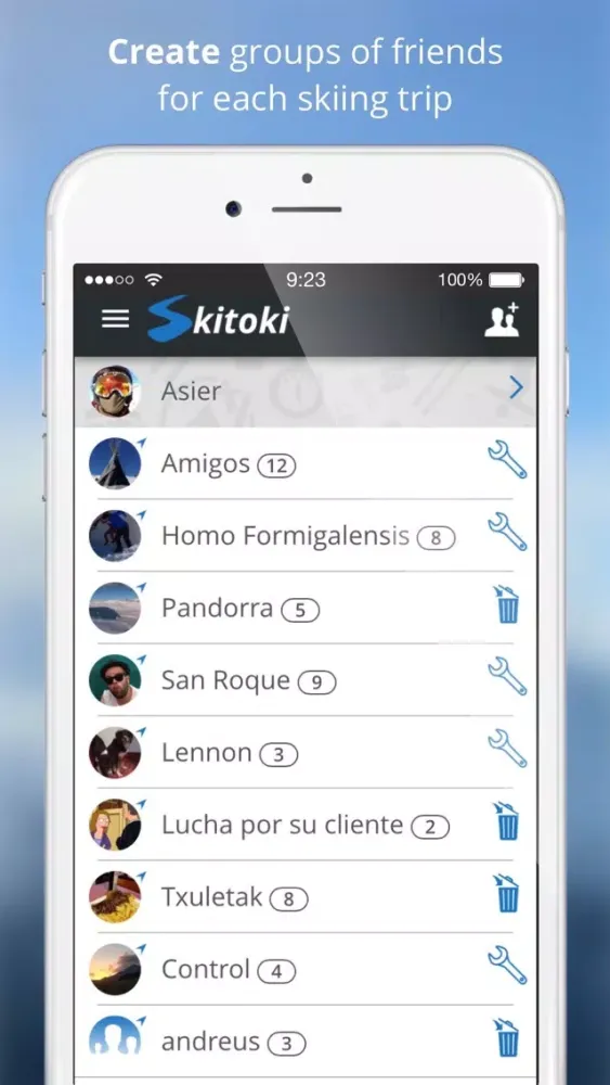 Capturas de pantalla de Skitoki: world ski trails, GPS sharing and stats