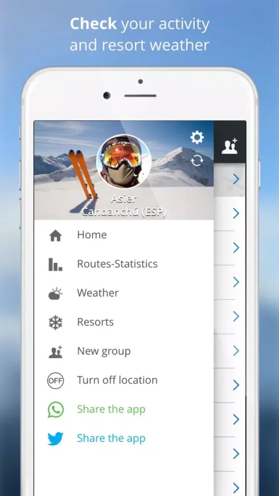 Capturas de pantalla de Skitoki: world ski trails, GPS sharing and stats