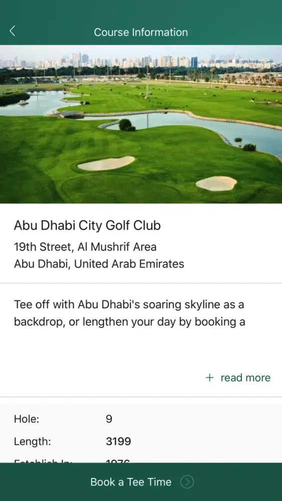 Abu Dhabi City Golf Club स्क्रीनशॉट