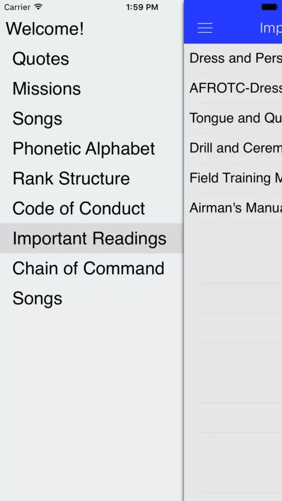 Tangkapan skrin AFROTC Warrior Knowledge - Your Number One FT Prep