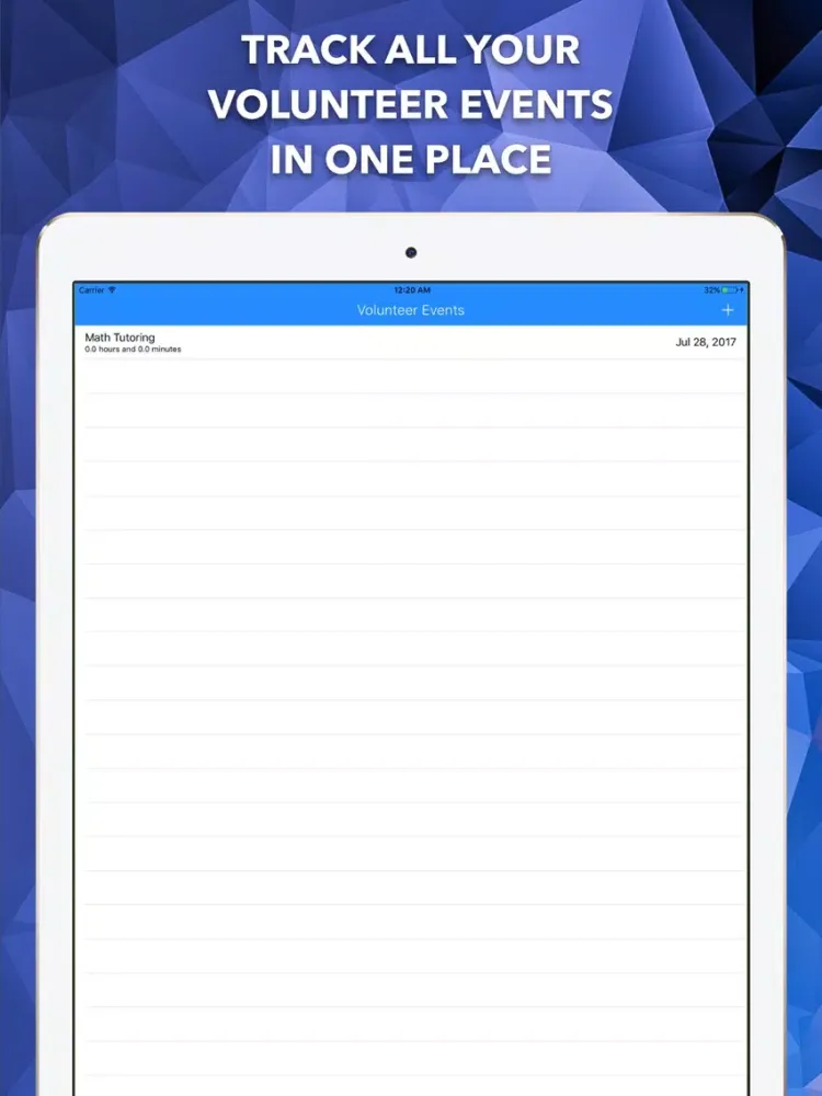 Volunteer Hour Tracker iPad  Ekran Görüntüleri
