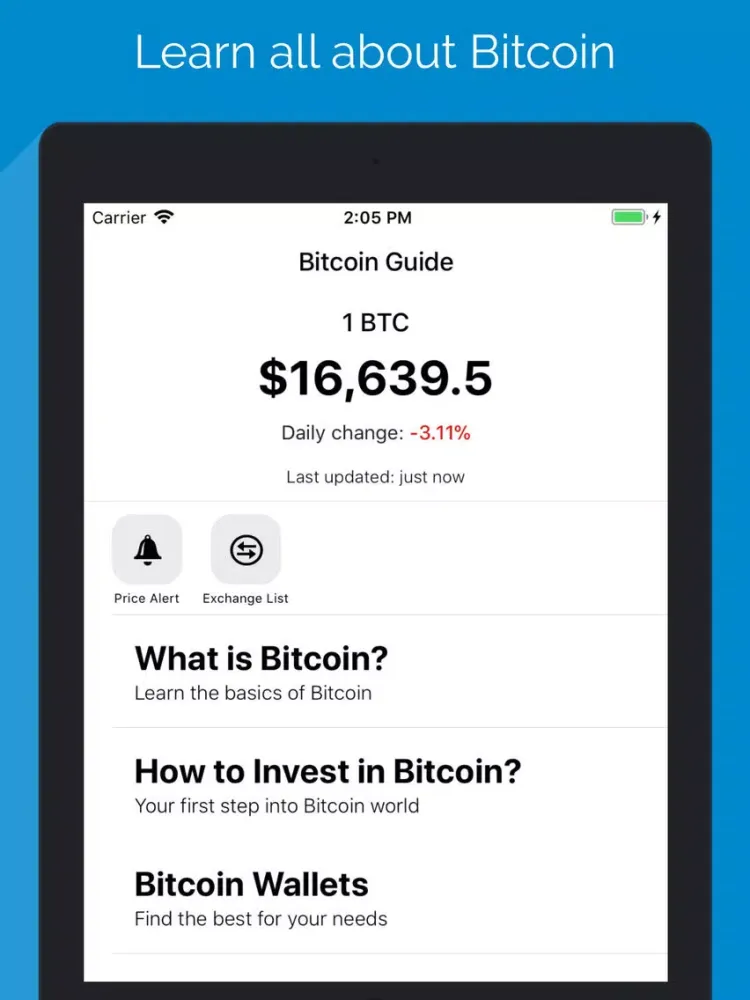 Tangkapan layar Bitcoin Guide - BTC Live Price iPad 