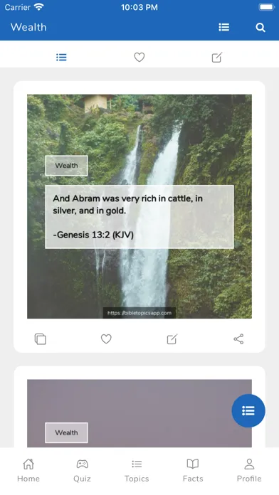 Bible Topics and Quiz Screenshots