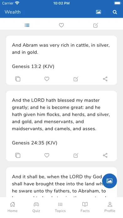 Bible Topics and Quiz Screenshots