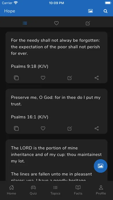 Bible Topics and Quiz Screenshots