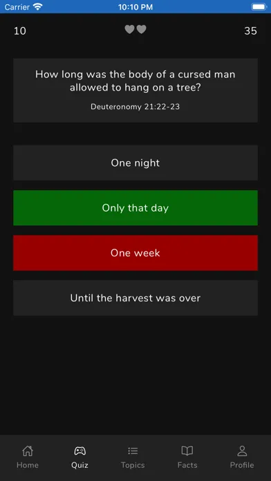 Bible Topics and Quiz Screenshots