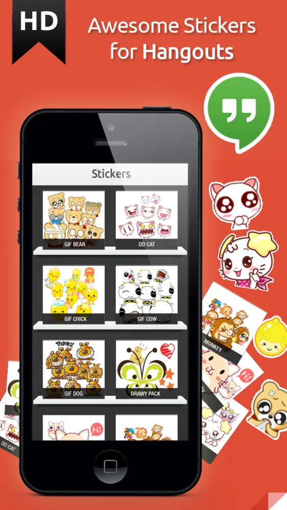Captures d'écran de Stickers for Hangouts FREE Edition