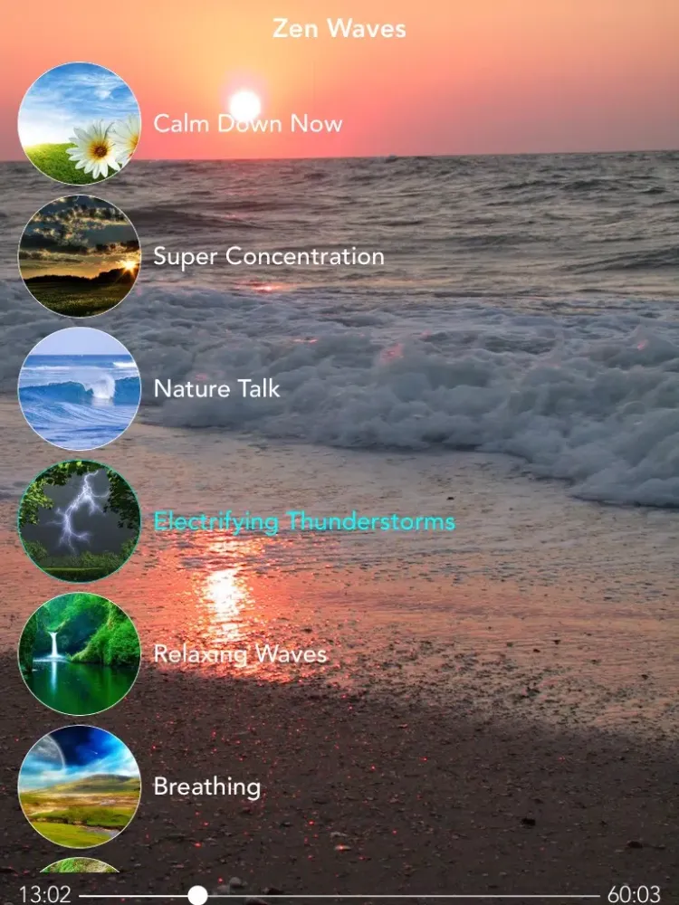 Zen Waves Pro - Ambient Music to Reduce Stress, Guided Meditation and Relaxation iPad  스크린샷