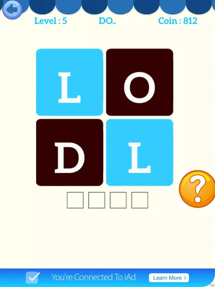 ภาพหน้าจอของ Four 4 Letters Word Brain: A word search bubbles games with friends iPad 