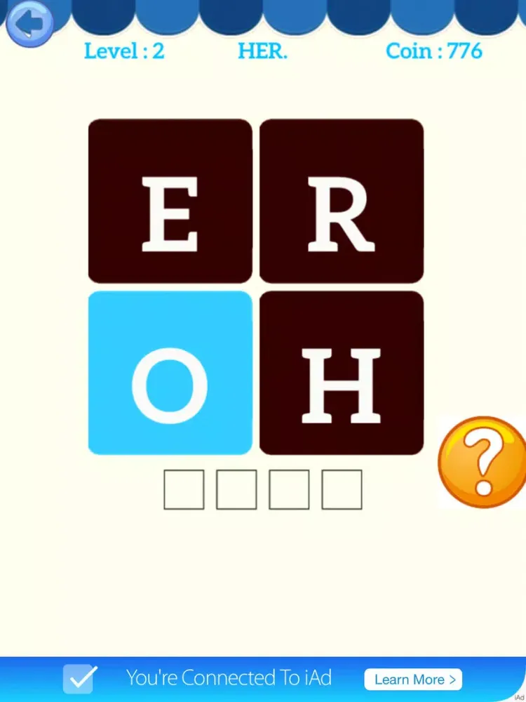 ภาพหน้าจอของ Four 4 Letters Word Brain: A word search bubbles games with friends iPad 
