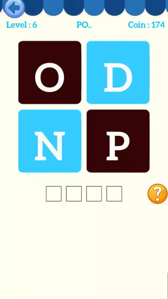 ภาพหน้าจอของ Four 4 Letters Word Brain: A word search bubbles games with friends