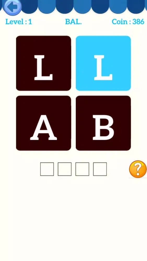 ภาพหน้าจอของ Four 4 Letters Word Brain: A word search bubbles games with friends