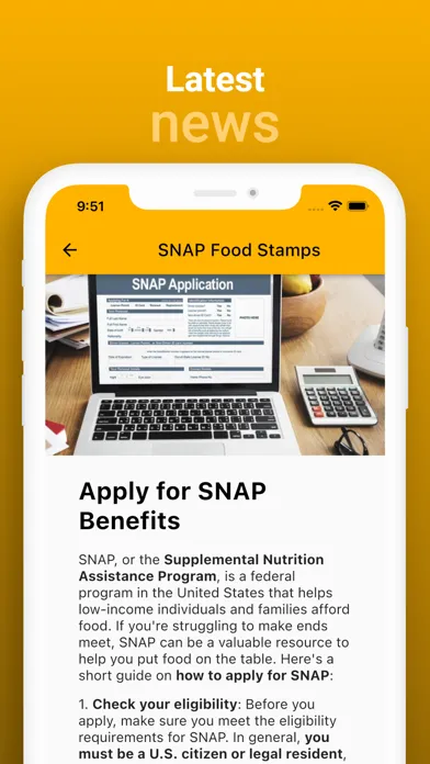 Capturas de tela do Food Stamps SNAP Benefits Info