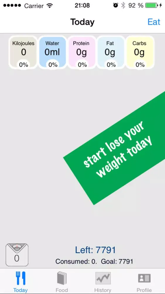 Kilojoule Counter & Diet Tracker: Lose Weight Fast 스크린샷