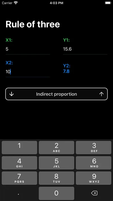 Rule of Three - Calculator Ekran Görüntüleri
