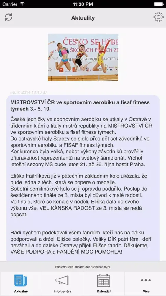 Ảnh chụp màn hình của Aerobic klub LADY Plzeň
