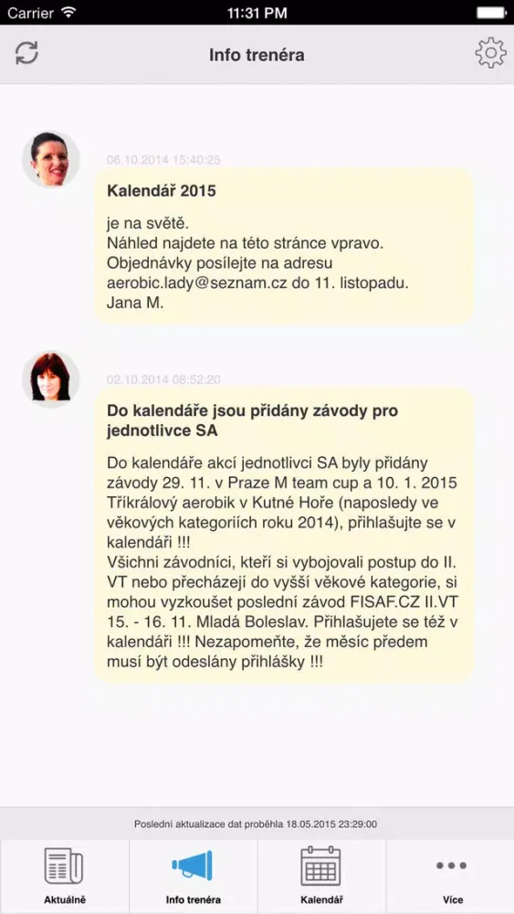 Ảnh chụp màn hình của Aerobic klub LADY Plzeň