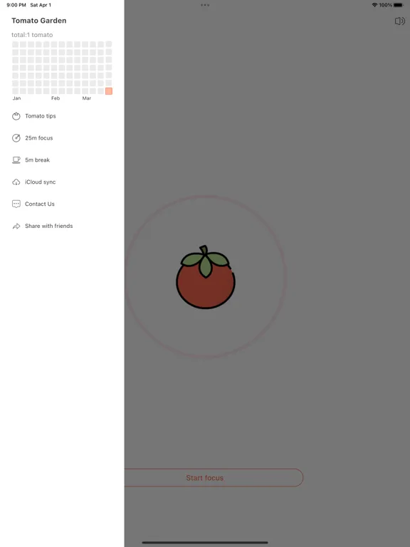 Capturas de tela do Focus Tomato iPad 