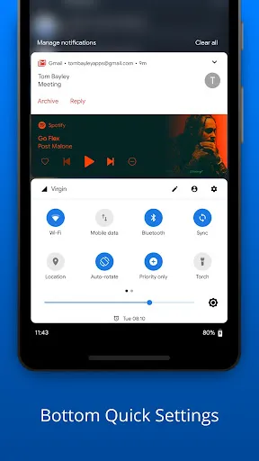 Bottom Quick Settings Screenshots