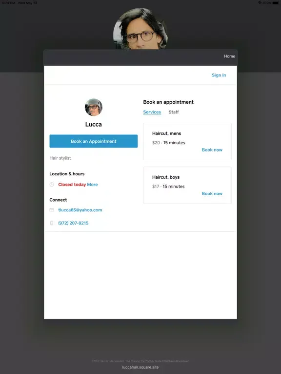 Tonys Hair Co iPad 应用截图