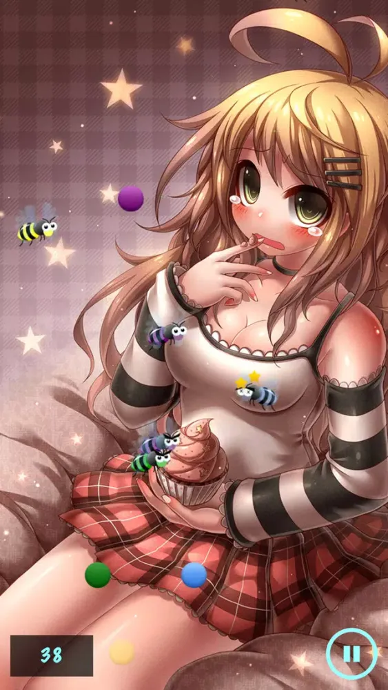 Capturas de tela do Cutie no Cake - Hot shooting bug strategy game with sexy anime girls!