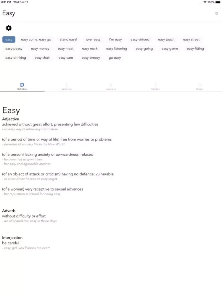Capturas de tela do Easy Dictionary German iPad 