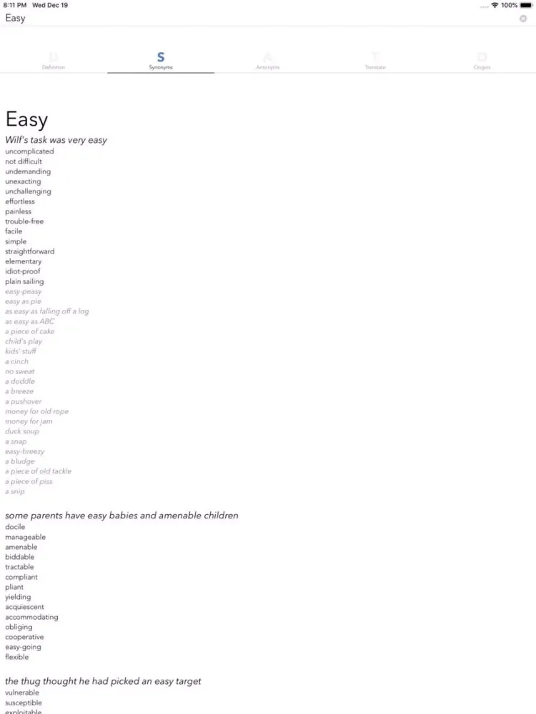 Capturas de tela do Easy Dictionary German iPad 