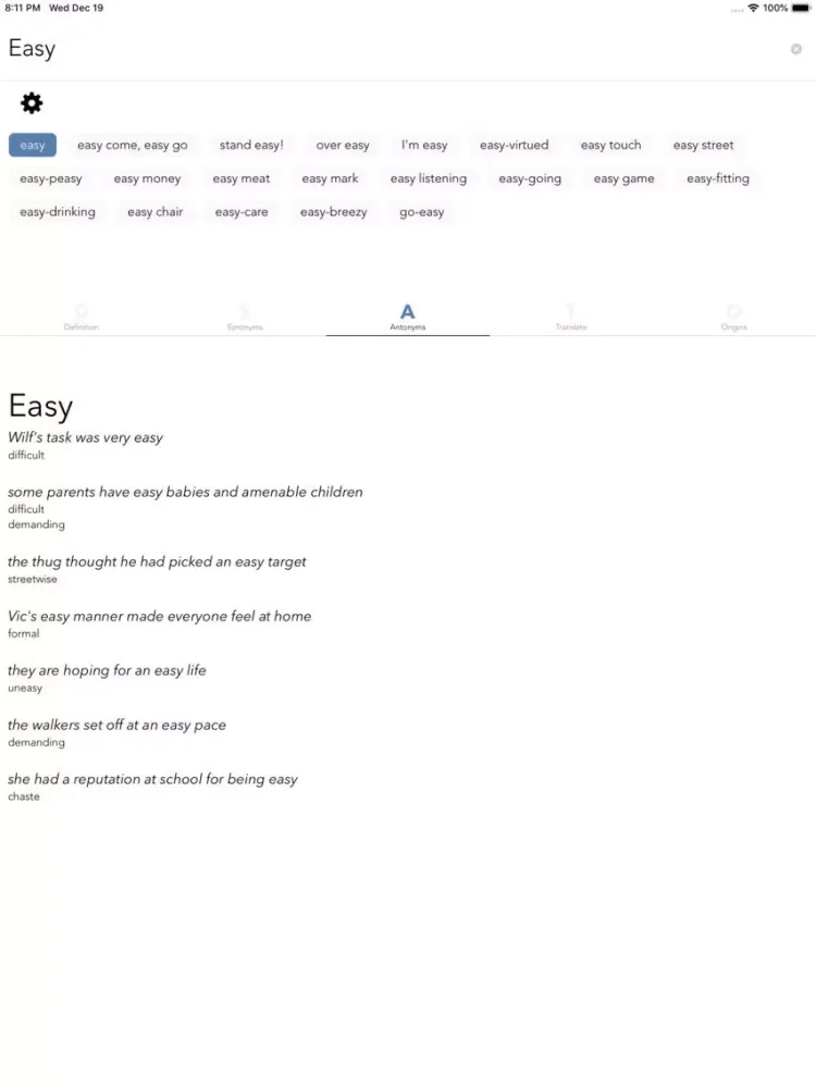 Capturas de tela do Easy Dictionary German iPad 