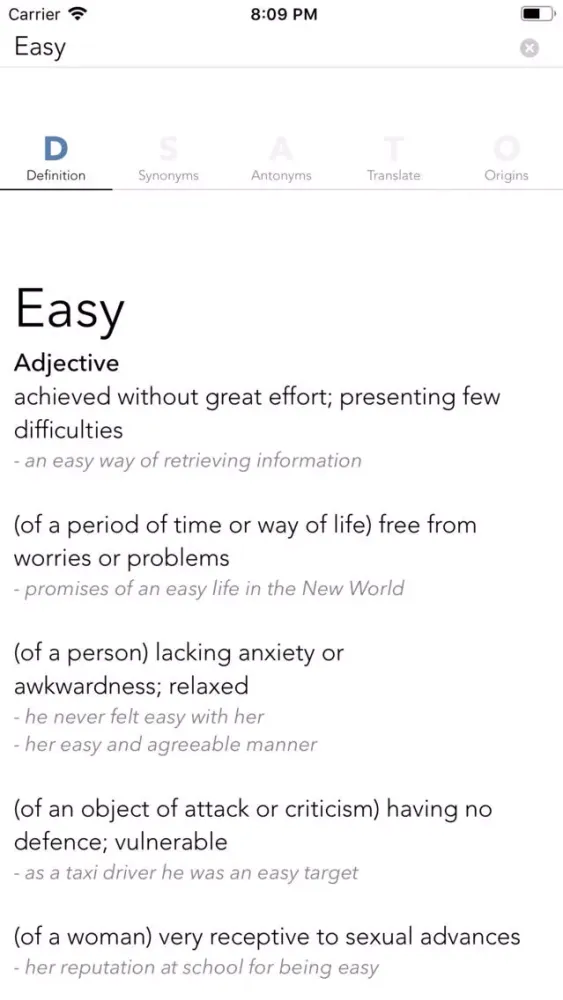 Capturas de tela do Easy Dictionary German