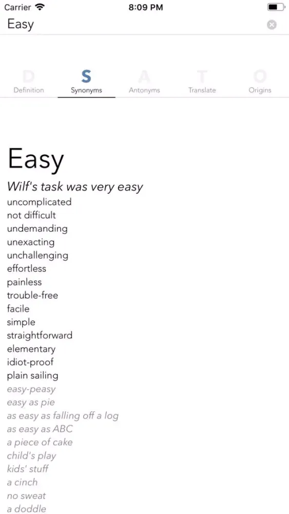 Capturas de tela do Easy Dictionary German