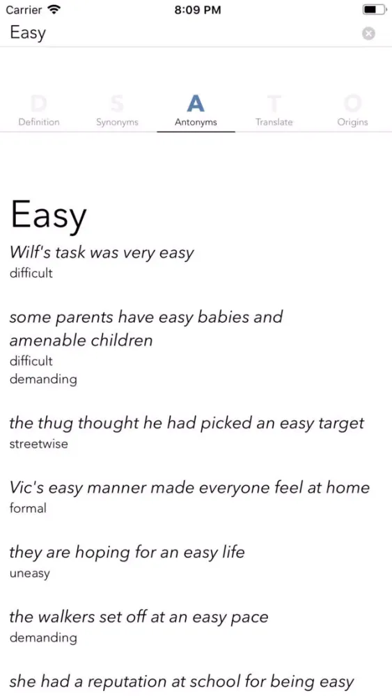 Capturas de tela do Easy Dictionary German