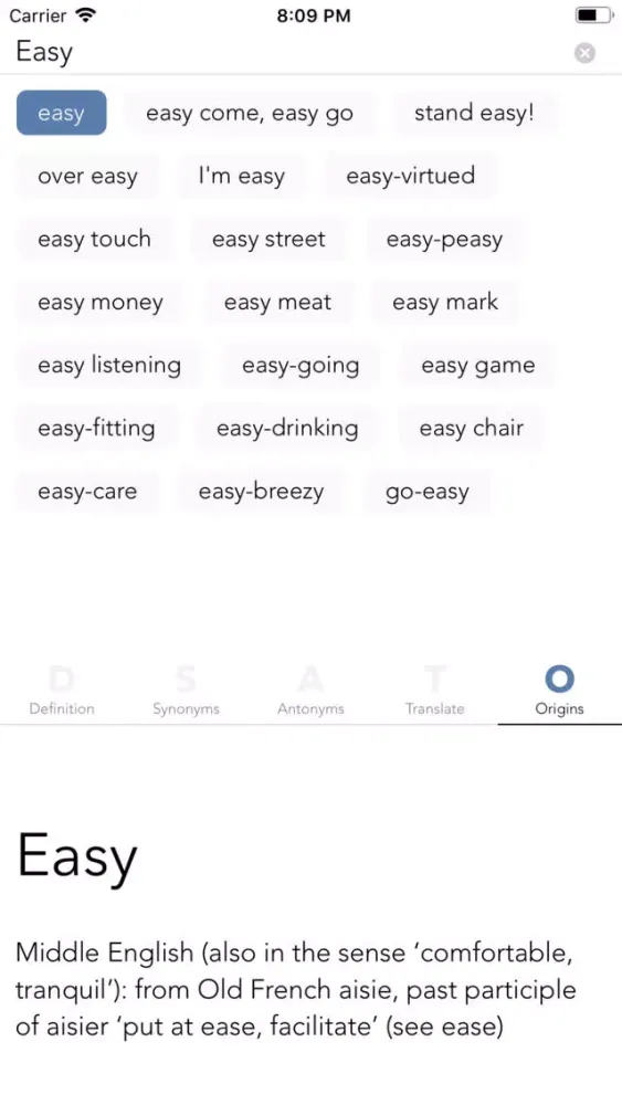 Capturas de tela do Easy Dictionary German