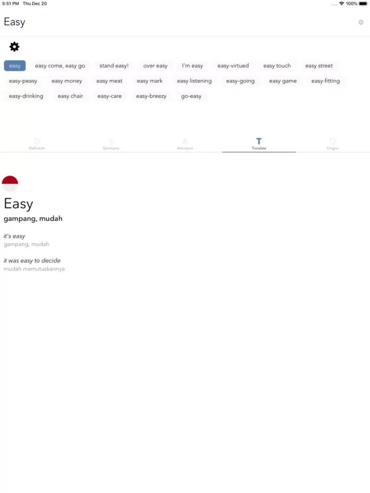 Zrzuty ekranu Easy Dictionary Indonesian iPad 