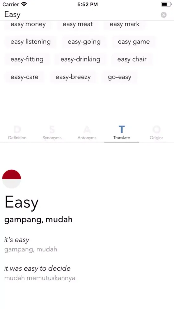 Zrzuty ekranu Easy Dictionary Indonesian