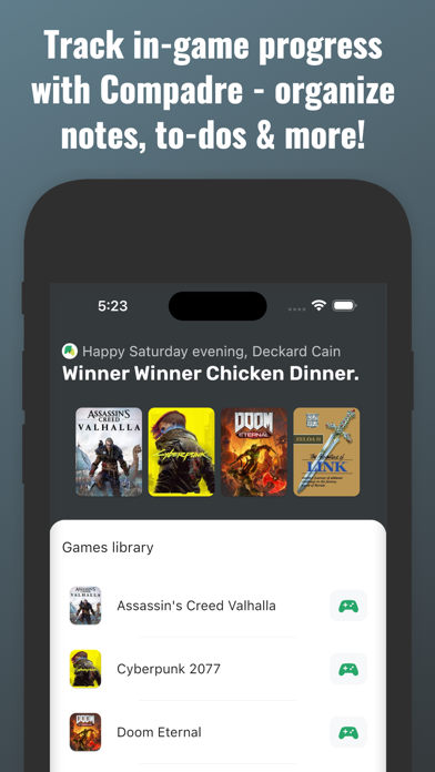 Tangkapan layar Compadre - Game Notes & Todos