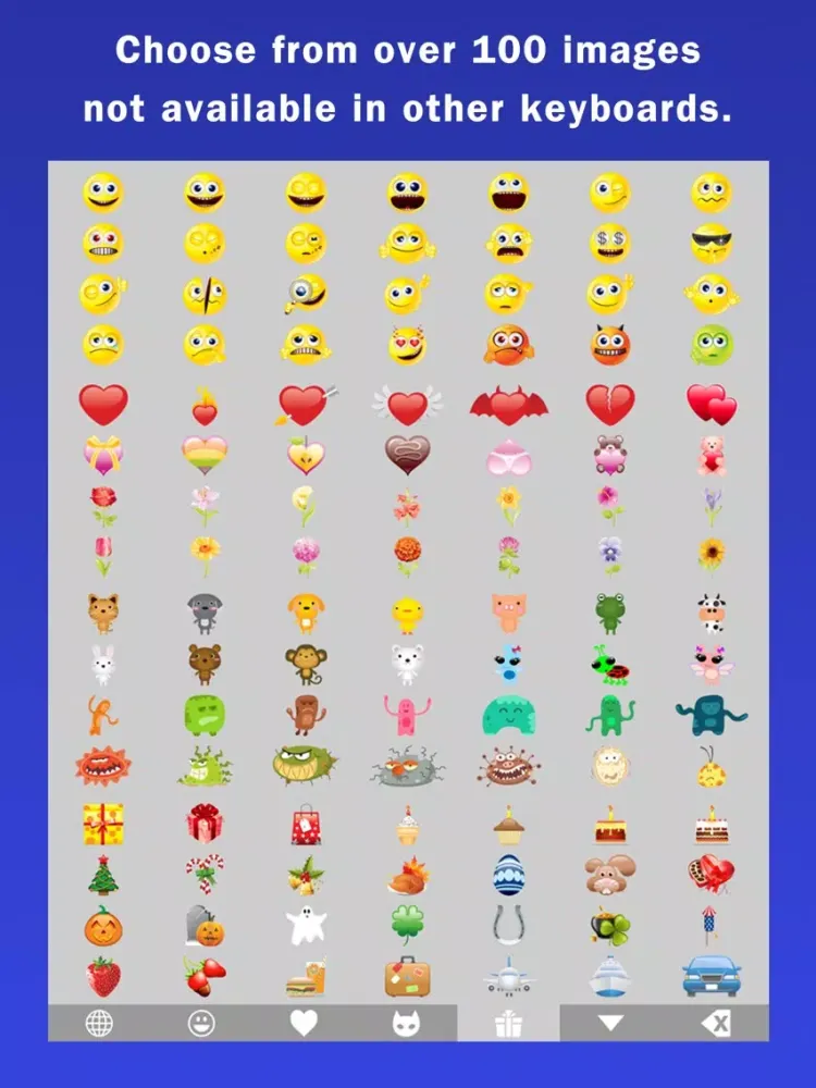 Smileys & Emoji Keyboard - Supersized GIFs Edition iPad  Screenshots