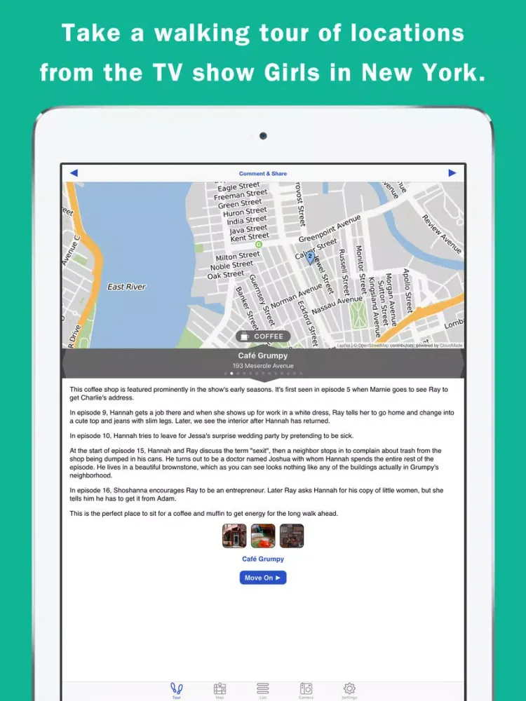 Tangkapan skrin Walking Tour of Girls Locations in New York City iPad 