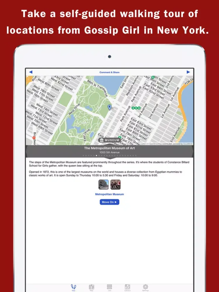 Walking Tour of Gossip Girl Locations in New York iPad 應用截圖