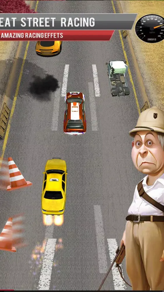 Screenshot di Angry Taxi Grandpa Free -Extreme Nitro Car Drag Race