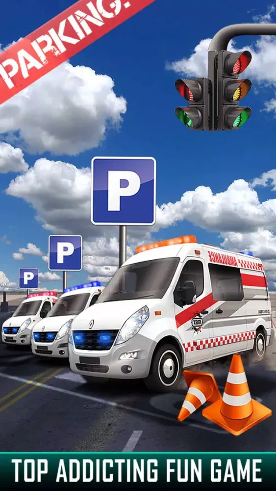 City Ambulance Parking Simulator - Test Your Driving Skill on Emergency Vehicle Screenshots