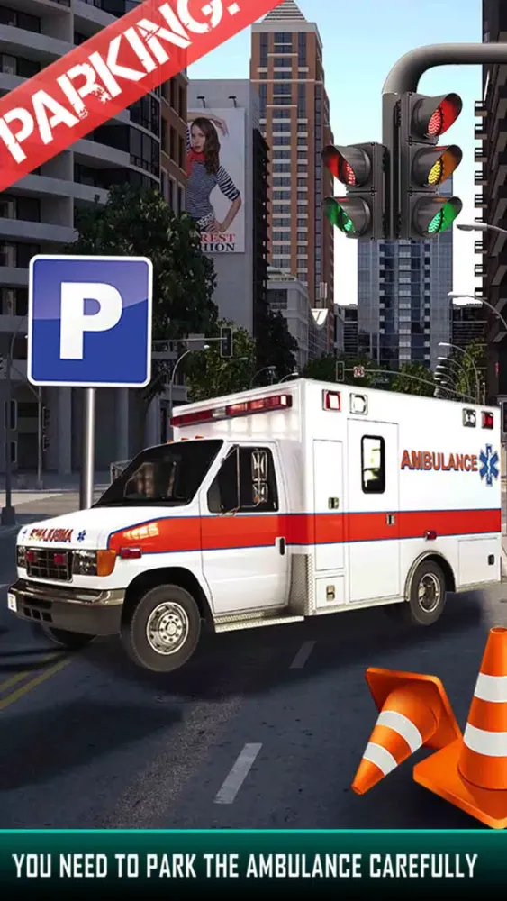 City Ambulance Parking Simulator - Test Your Driving Skill on Emergency Vehicle Screenshots