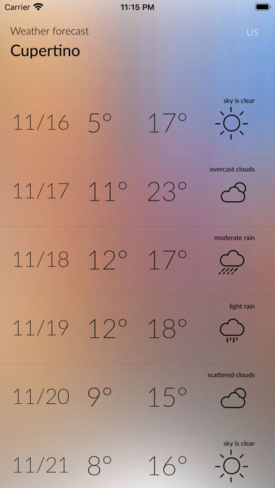 Weather forecast!应用截图