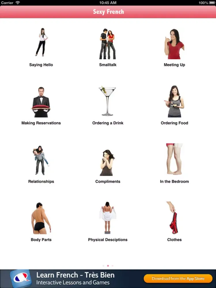 Screenshot di Sexy French - Phrasebook and Quiz iPad 