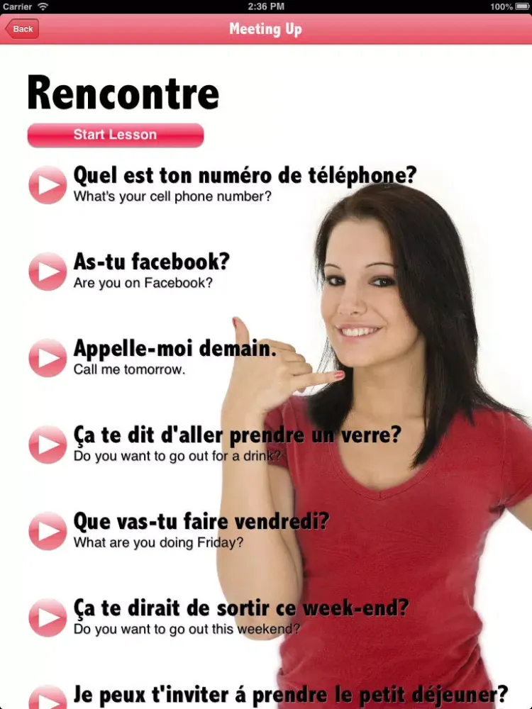 Screenshot di Sexy French - Phrasebook and Quiz iPad 