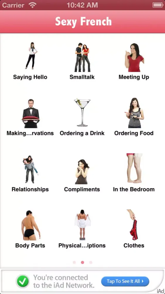 Screenshot di Sexy French - Phrasebook and Quiz