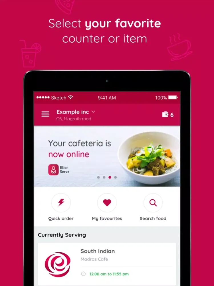 Elior Serve iPad 应用截图