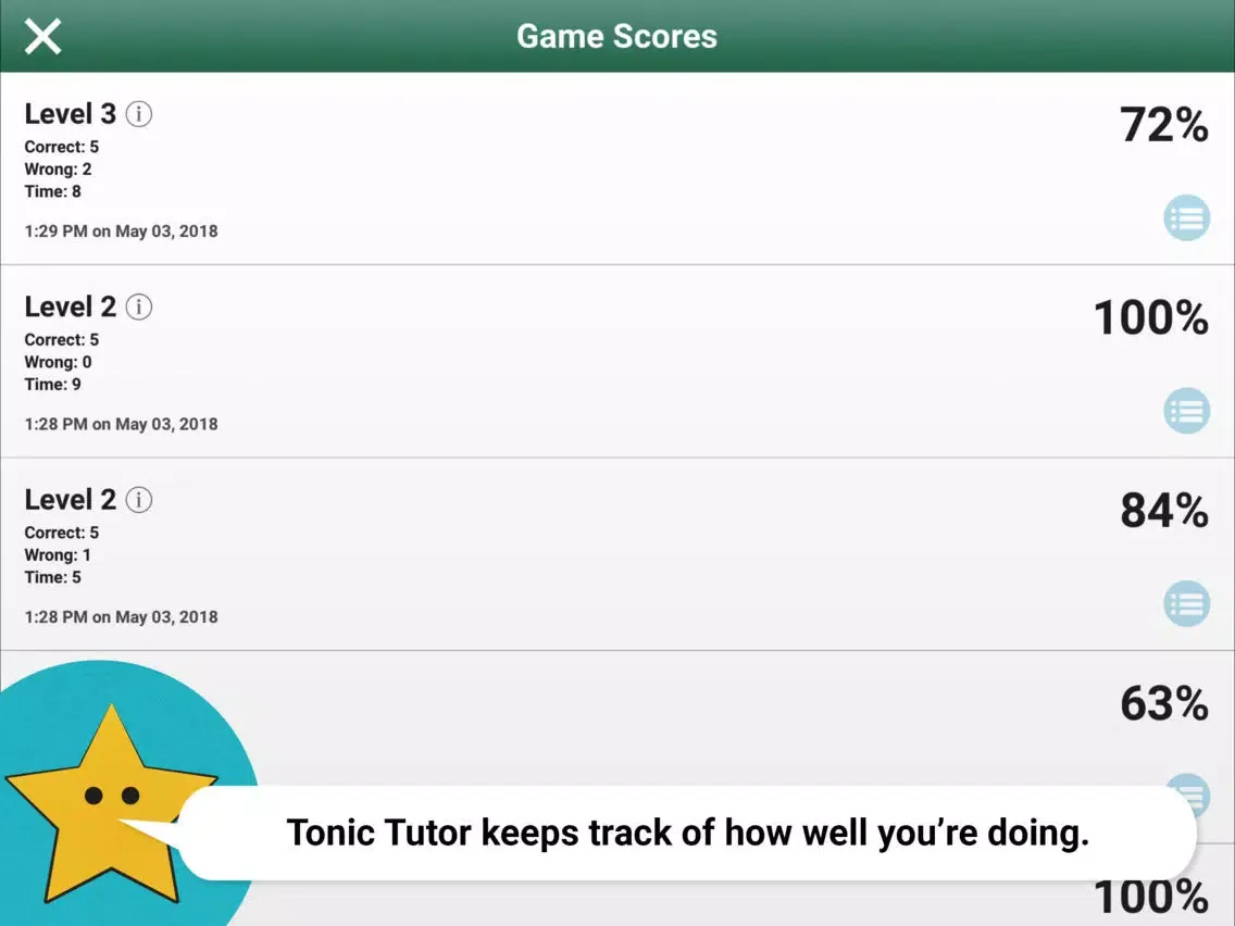 Tangkapan layar Note Reading - Stars iPad 