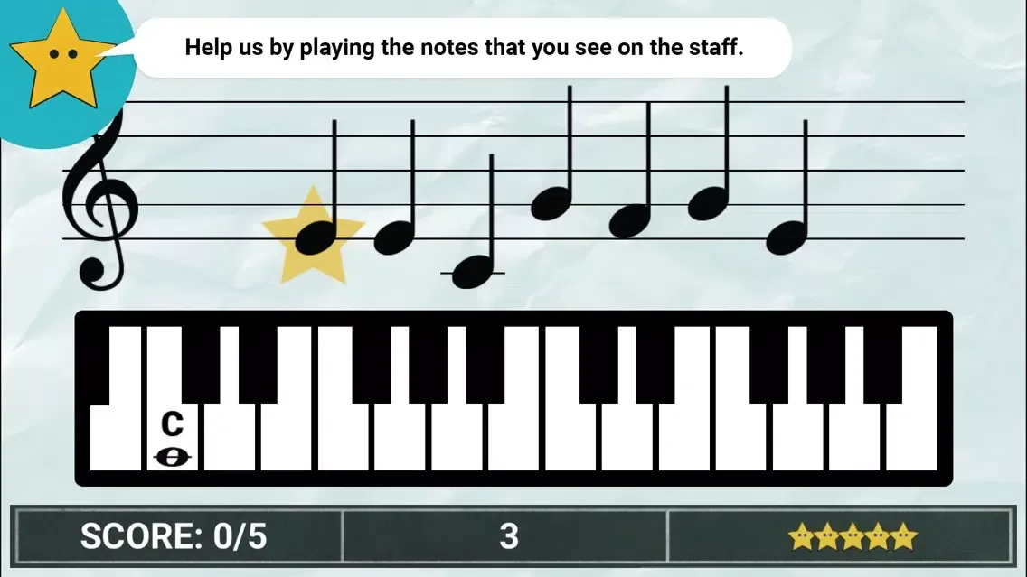 Tangkapan layar Note Reading - Stars